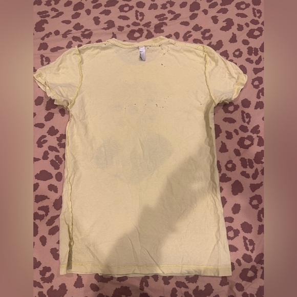 Vintage Courtney Love Women's Graphic pale baby Yellow T-Shirt - Picture 11 of 12